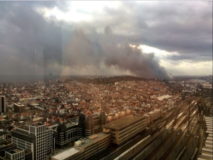 Вафельная фабрика сгорела в Брюсселе.